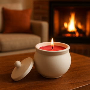 A Winter’s Night scented Candle in Aqua Cast Pot